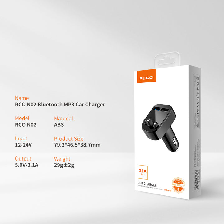 Recci Car Charger FM Transmitter 3.1A 