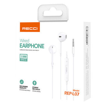 Recci HD Sound Wired Earphone 1.2M - iCase Stores