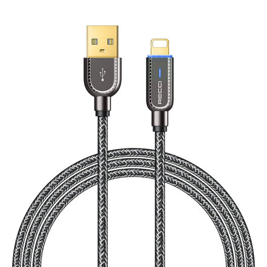 Recci Smart Power-Off Lightning Fast Charging Cable With Led 1m - iCase Stores