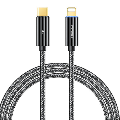 Recci  Smart Power-Off Fast Charging Cable With Led 20W - iCase Stores