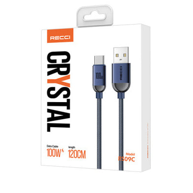 Recci Crystal USB-A to Type-C Fast Charge Cable 1.2M - iCase Stores