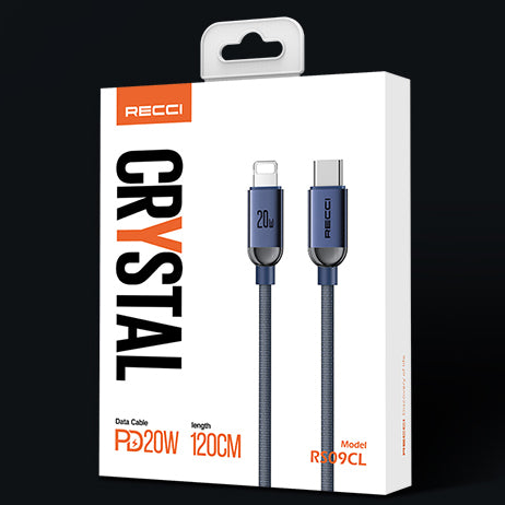 Recci Crystal Type-C to Lightning Fast Charge Cable 1.2M - iCase Stores