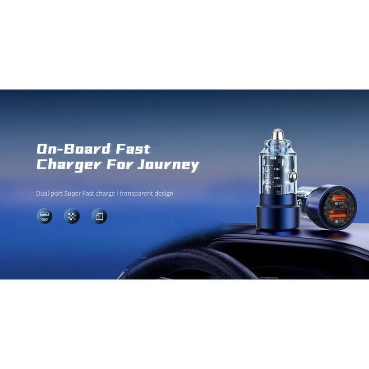 Recci Journey Car Charger Transparent Design PD75W - iCase Stores