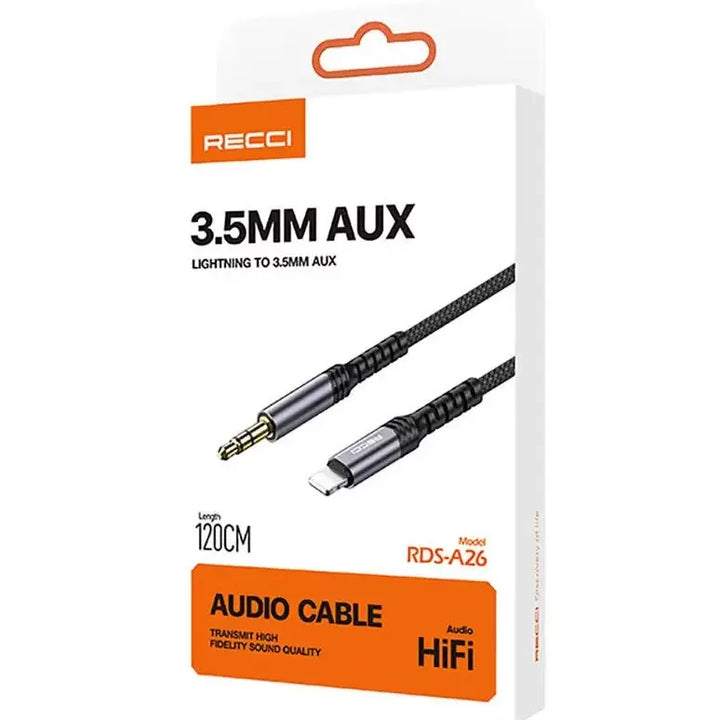 Recci Lightning To 3.5mm Aux Audio Cable - iCase Stores