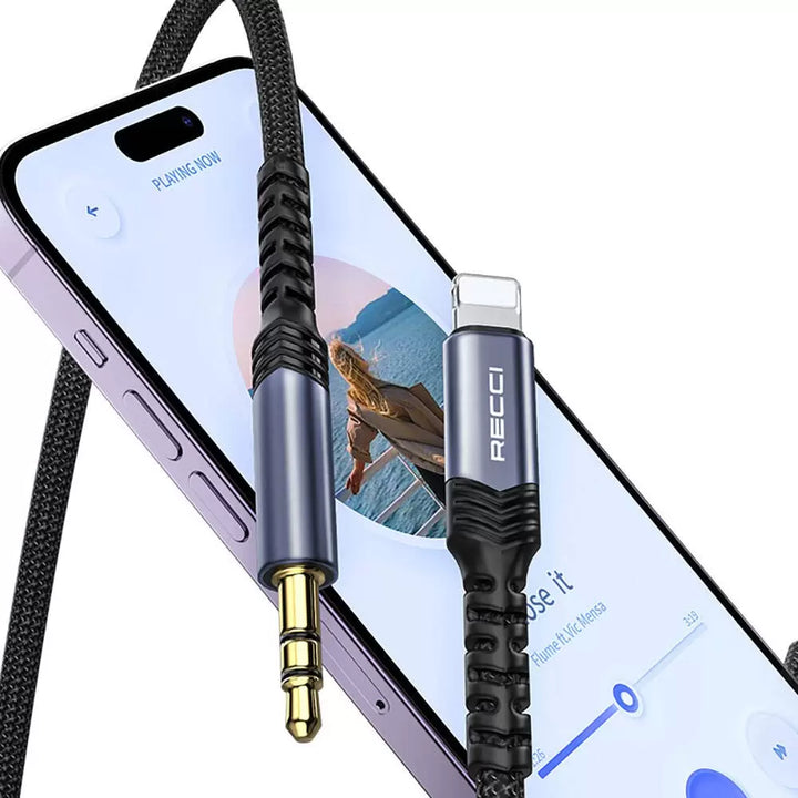 Recci Lightning To 3.5mm Aux Audio Cable - iCase Stores