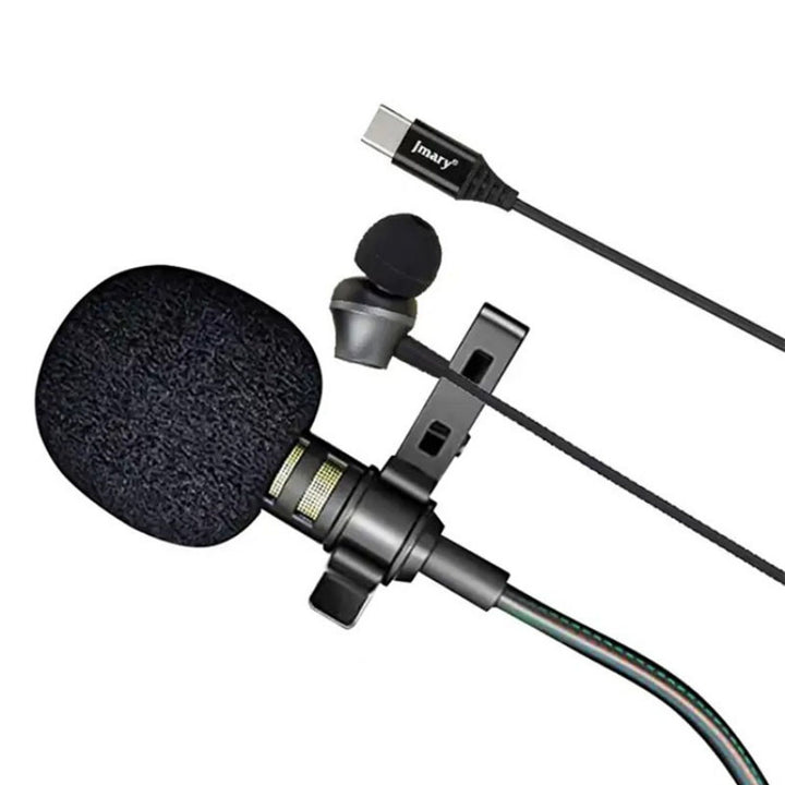 Jmary Type-C Lavalier Wired Microphone with In-Ear Earphone - iCase Stores