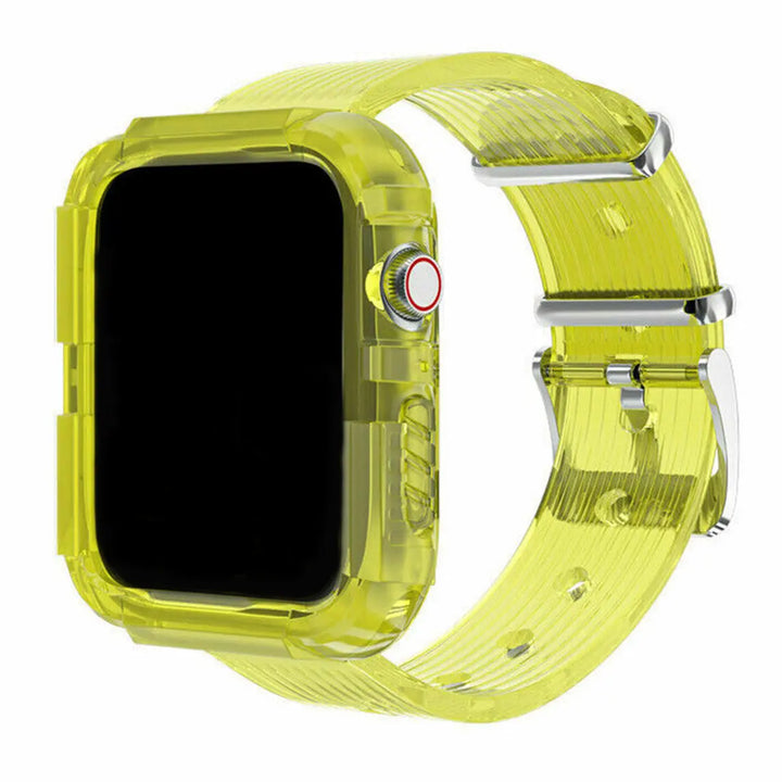 Silicone Band Strap with Case for Apple Watch - Yellow - iCase Stores