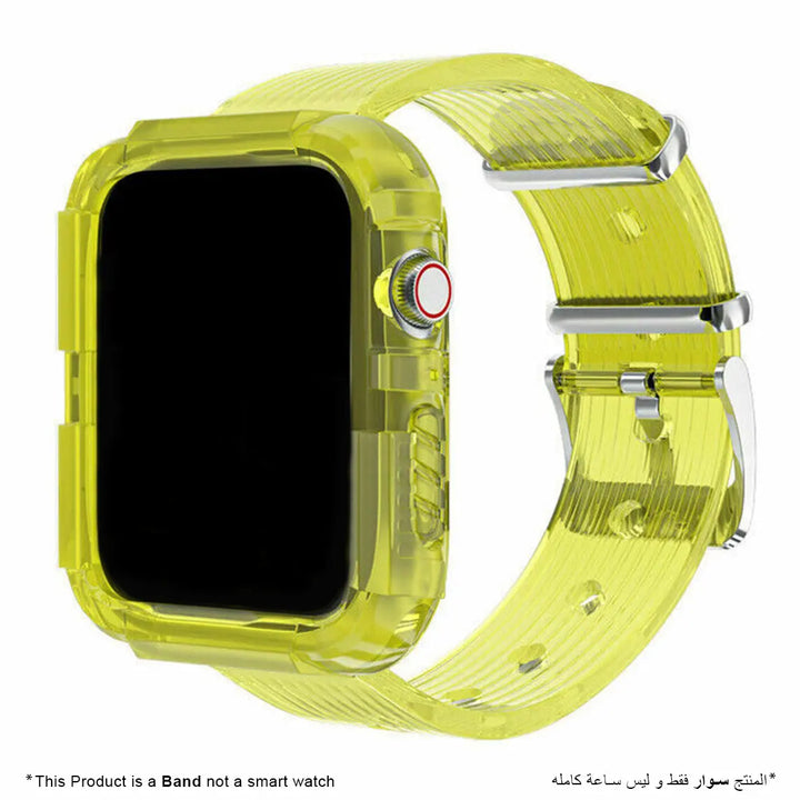 Silicone Band Strap with Case for Apple Watch - Yellow - iCase Stores