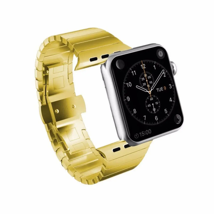 Solid Stainless Steel Bracelet for Apple Watch - Gold - iCase Stores