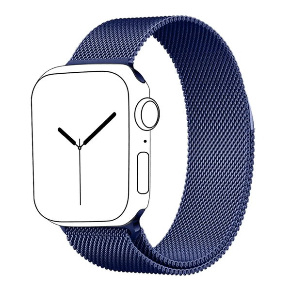 Stainless Steel Strap Band with Magnetic Closure for Apple Watch - Blue - iCase Stores