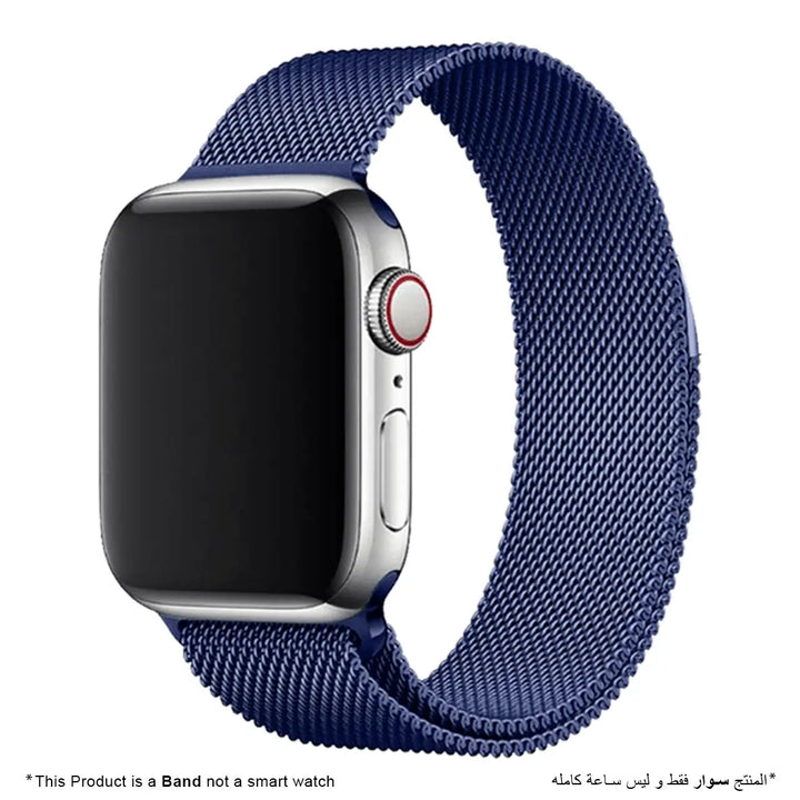 Stainless Steel Strap Band with Magnetic Closure for Apple Watch - Blue - iCase Stores