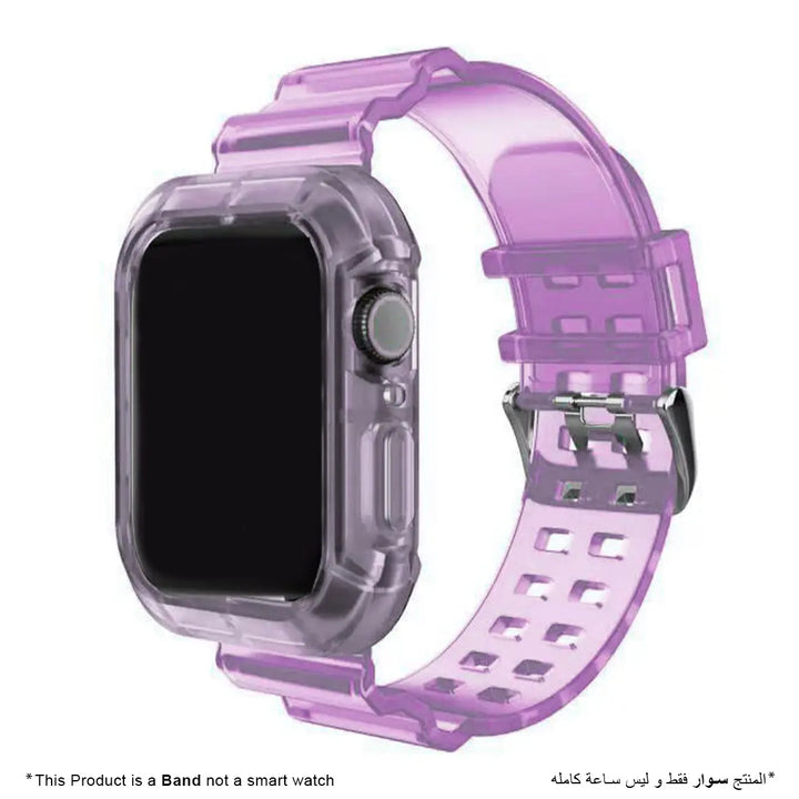 TPU Smart Band with Bumper Protective Cover for Apple Watch - Purple - iCase Stores