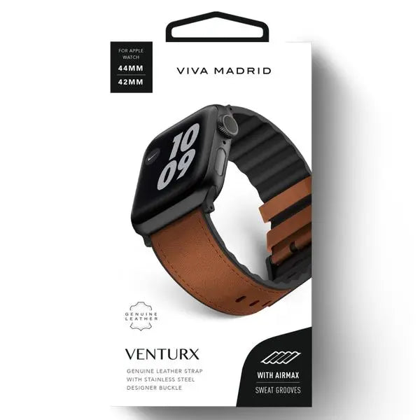 Venturx Genuine Leather Strap for Apple Watch - Brown - iCase Stores