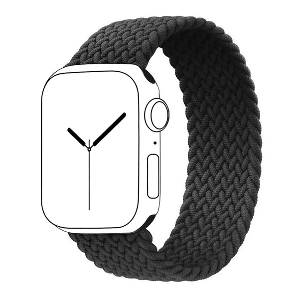 Woven Braided Solo Loop For Apple Watch - Black - iCase Stores