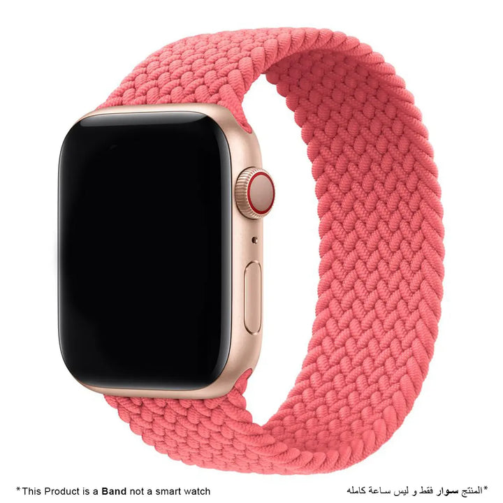 Woven Braided Solo Loop For Apple Watch - Pink - iCase Stores