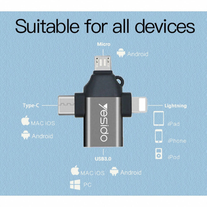 Yesido 3 In 1 OTG USB 2.0 Super Fast Data Transmission - iCase Stores