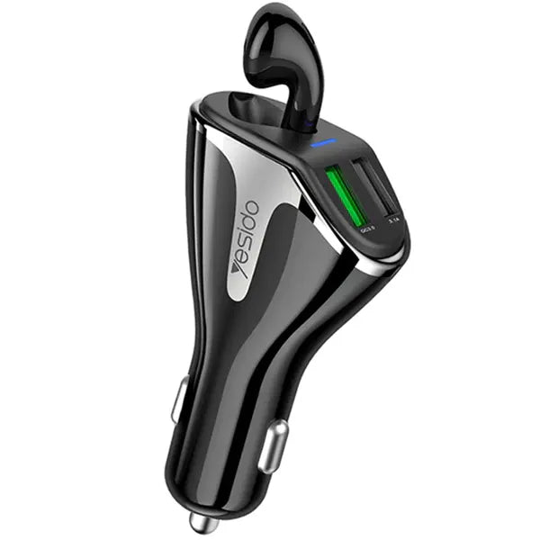 Yesido Bluetooth Headset Car Charger - iCase Stores