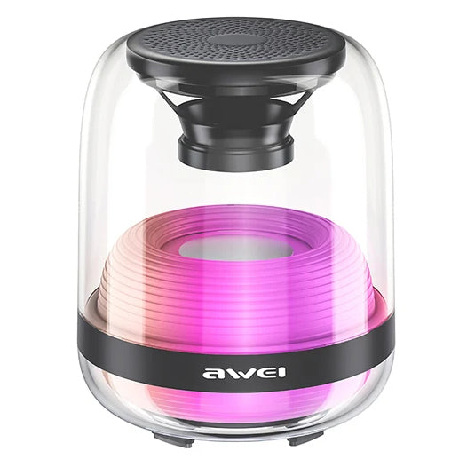 Awei Transparent Wireless Bluetooth Mini Speaker Colorful Led Subwoofer HiFi Sound Box Portable MP3 Music Sound Column - iCase Stores