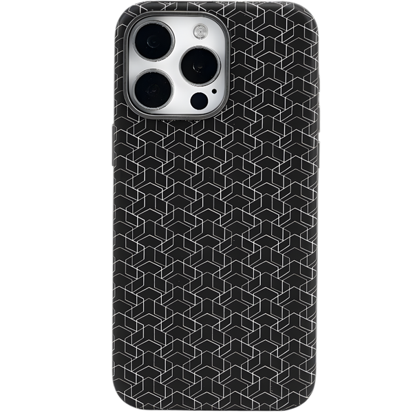 Matte Hard Leather Alloy Lens Geometric Lattices Case