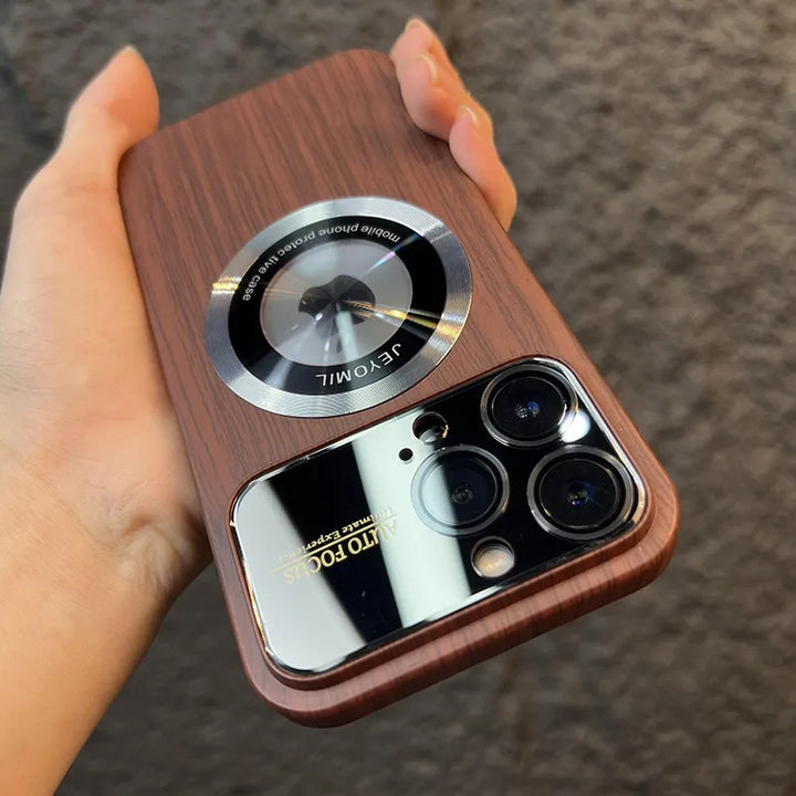 Wood Grain Wide Lens Case with MagSafe - iCase Stores