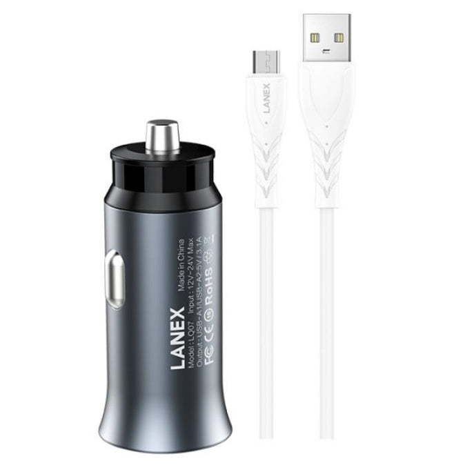 Lanex USB 2-Port Car Charger 3.1A - iCase Stores