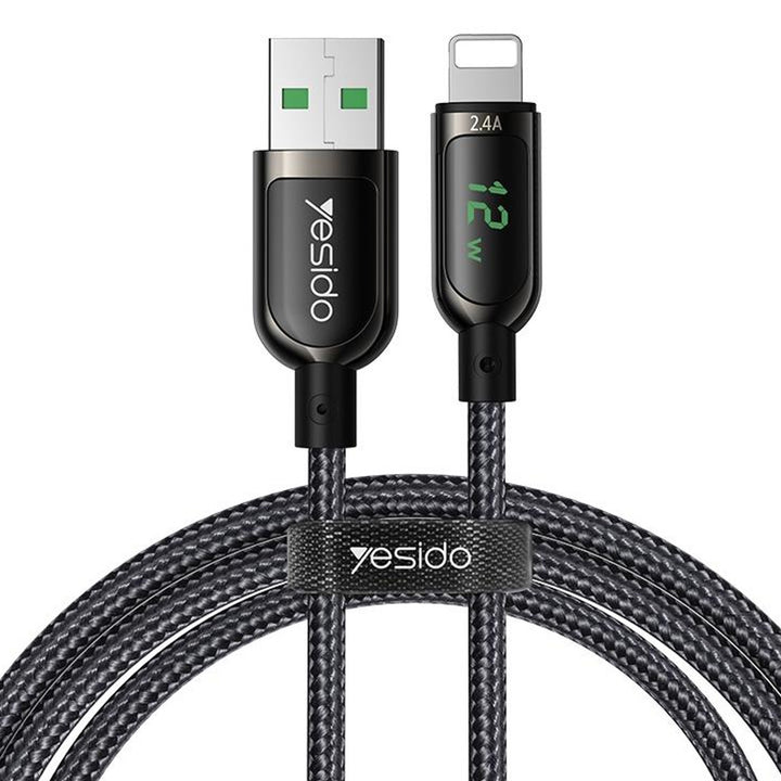 Yesido Digital  Display Lightning Data Cable 1.2M - iCase Stores