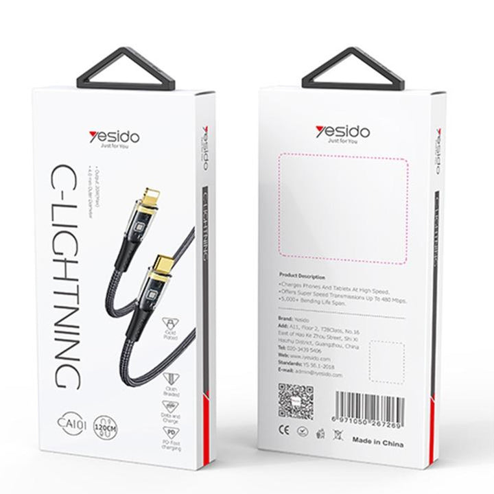 Yesido Quick Charging Cable Type-C To Lighting Phone Data Cable 3A - iCase Stores