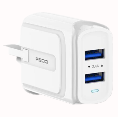 Recci Two Ports USB Charger 2.4A