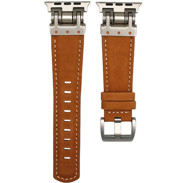 Leather Durable Wristband Mecha Design Strap for Apple Watch