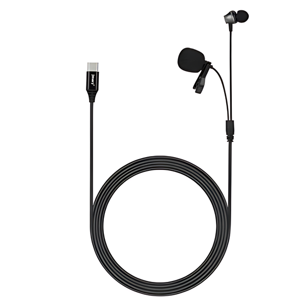 Jmary Type-C Lavalier Wired Microphone with In-Ear Earphone - iCase Stores