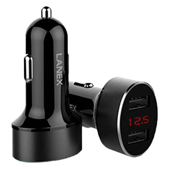 Lanex Led Digital Display Dual USB Ports Car Charger 2.1A - iCase Stores