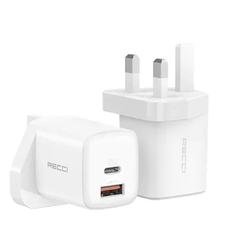 Recci 20W PD3.0/QC3.0/PPS UK Plug Wall Charger - iCase Stores