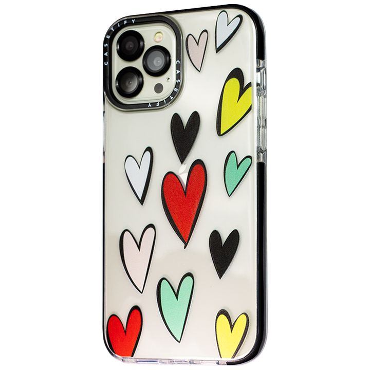 Colorful Hearts Fashion Clear Case - iCase Stores