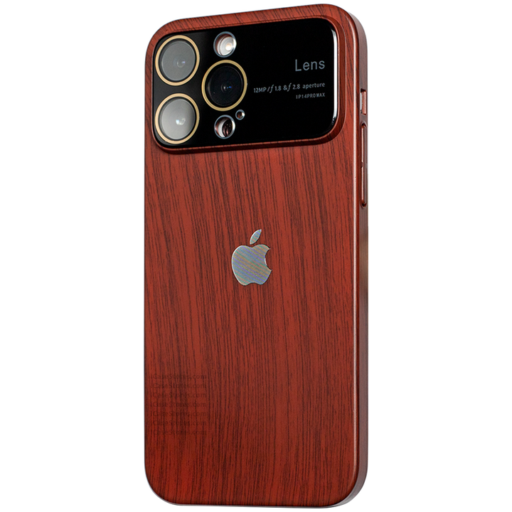 Luxury Wood Grain Wide Lens Case - iCase Stores