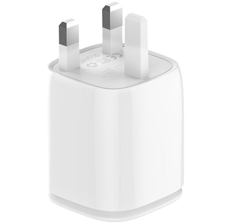 Recci 2.4A Dual USB Port Wall Charger With Lightning Cable (UK PLUG) - iCase Stores