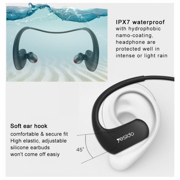 Yesido Sports Bluetooth Headset Eargonomic Design - iCase Stores